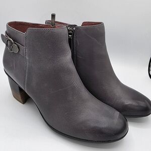 Dansko Charcoal Perry Waterproof Burnished Soft Leather Ankle Booties Size 40